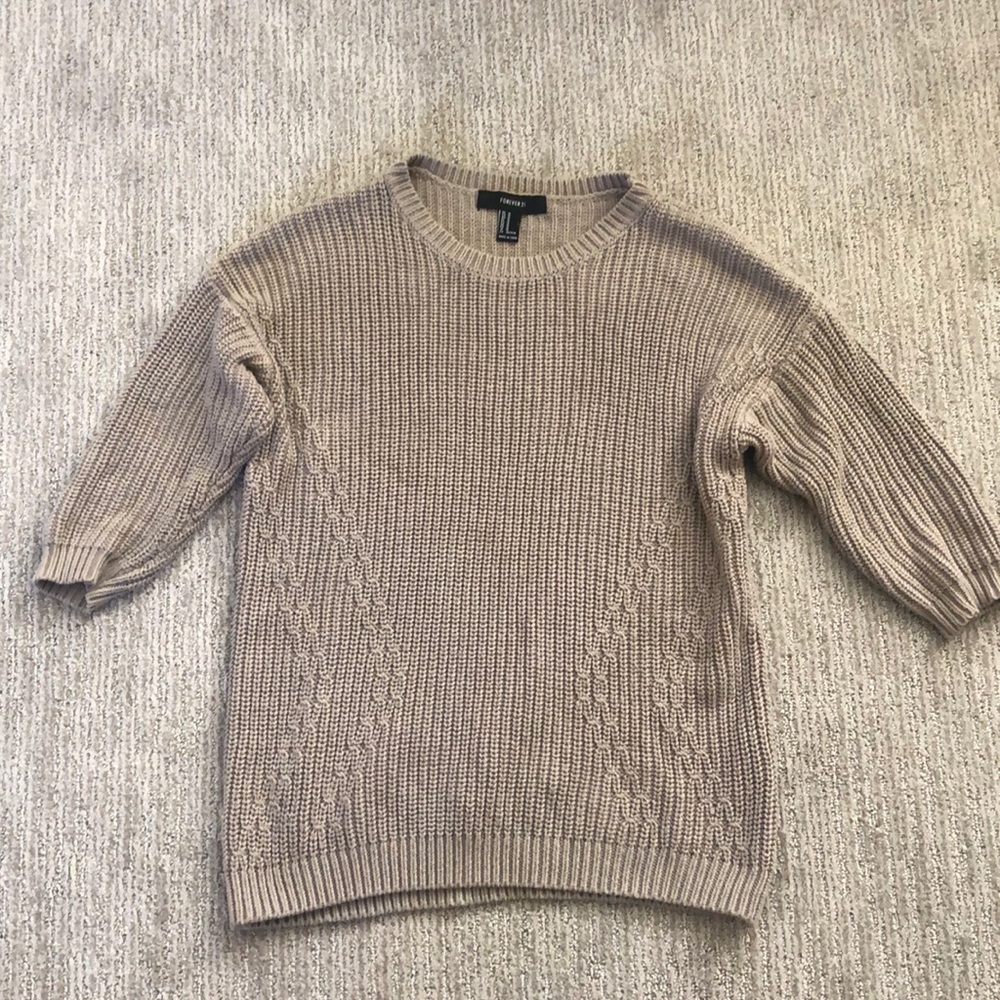 Mid-Sleeve Sweater (Tan)
